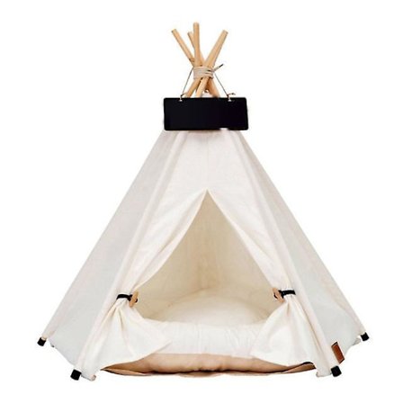 Pet Tent Cat Bed House Portable Folding Teepee With Thick Cushion Easy Assemble Fit Summer Winter For Dog Puppy Indoor