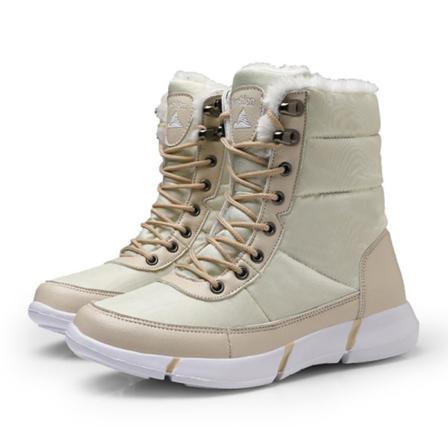 Herr Rund Tå Fuskpäls Varm Skosnörning Mid Calf Boot Outdoor