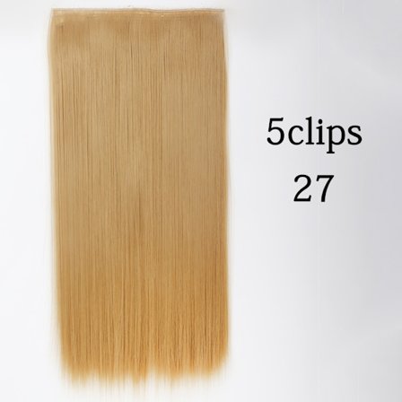 Syntetisk 22 32 tum 5 Clips Hårförlängning Värmebeständig falska hårstycken Långa vågiga frisyrer Clip In Hair Extensions