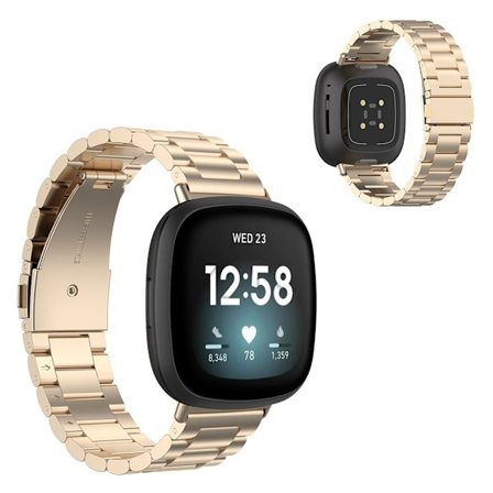Fitbit Sense / Versa 3 rostfritt stål klockarmband - Champagne guld