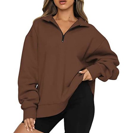 Dam höst sweatshirts oversized halv dragkedja pullover långärmad tröja kvart dragkedja trendig huvtröja outfits för tonåring