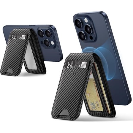 Magnetic Wallet Case, MagSafe Wallet Compatible, Phone Case with Adjustable Stand for iPhone 16/15/14/13/12, Not Mini