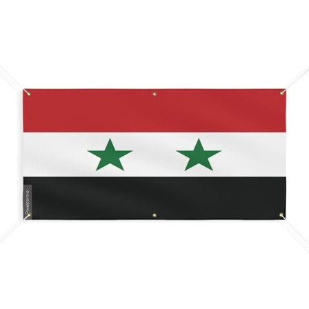 Syriens flagga Banner 6 öljetter 70x140cm i polyester