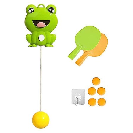 Hängande bordtennistränare inomhus med racket och boll Bärbart träningsspel[HSfF](groda)