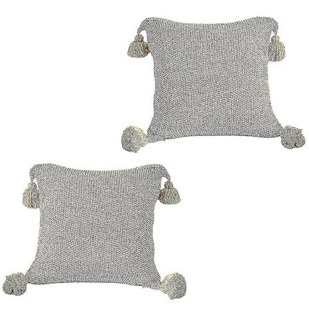 2 stk Håndlagde Kvastpynt Puter, Putetrekk Sofa Setteplass Stue