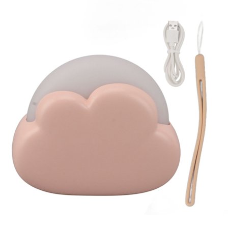 Sød Børne Natlampe USB Genopladelig Justerbar Mini Sengelampe Pink til Børneværelse Soveværelse Kollegium