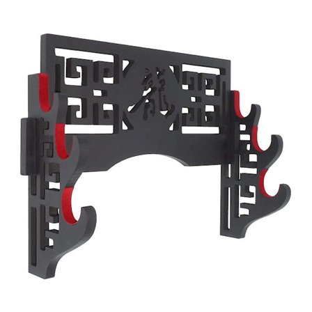 Sammetsväggmonterad svärdhållare Displayställ med filtband för Katana Wakizashi (3-nivå Dr