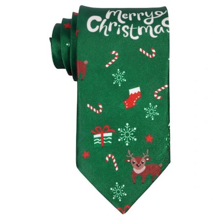 Juleslips for menn, slips for menn, juleslips, juleskjerf, slips for julefester med julenisse