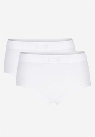 Sloggi - Mjuk maxitrosa i bomull Double comfort 2-pack - vit - för damer - 50 - Cellbes