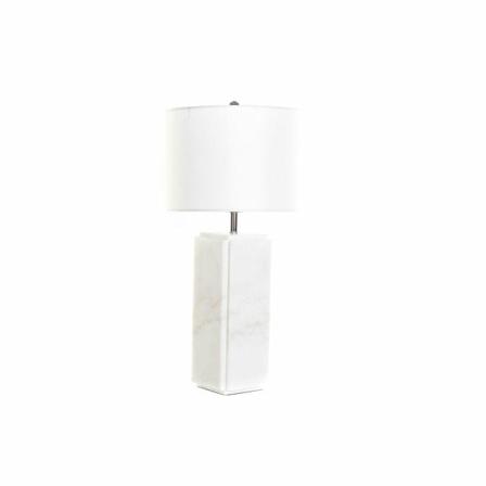 Bordslampa Dkd Home Decor Vit Polyester Metall Marmor 220 V 50 W