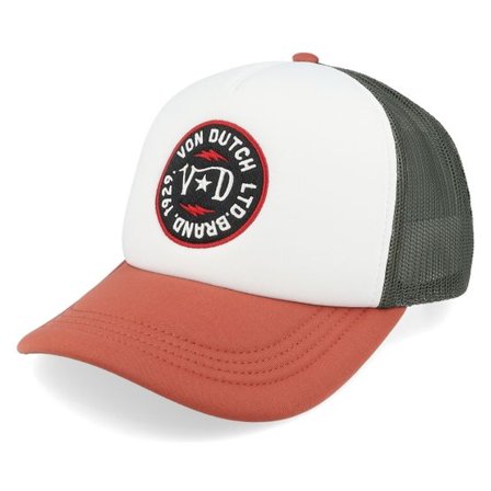 Von Dutch - Vit trucker Keps - Foam Red/White/Black A-Frame Trucker @ Hatstore