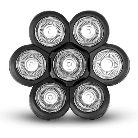 Barbering af hoveder, flydende elektrisk barbermaskine skæg 7 hoveder, universel dobbelt ringblad barbering, hurtig og holdbar udskiftning til 