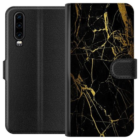 Kompatibelt Lommeboketui til Huawei P30 Marmor