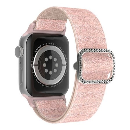 Elastiskt Nylonarmband Apple Watch Ultra 2 49mm Glitter Rosa