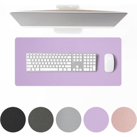 Renfarget vanntett PU-skinn stor musematte skrivebordspute (1 stk lilla 80×40cm)