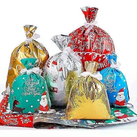 Julegaveposer Julegaveposer 30 stk Folie Juleposer Forskellige størrelser