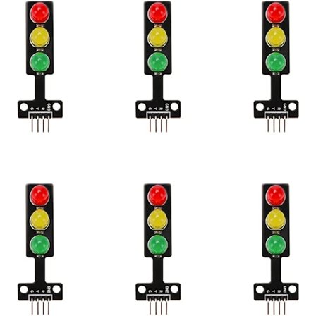 6 stk. Mini Trafiklys LED Display Modul, DC 5V 5mm RGB Trafiksignal Lys Elektronisk Modul