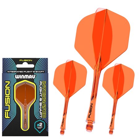 Fusion Integrierter Flug & Schaft - Neon Orange | Winmau Mittel / Orange
