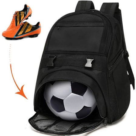 Fotballbager for ungdom, sportssekker for fotball, basketball, fotball med ballholder for gutter jenter, svart