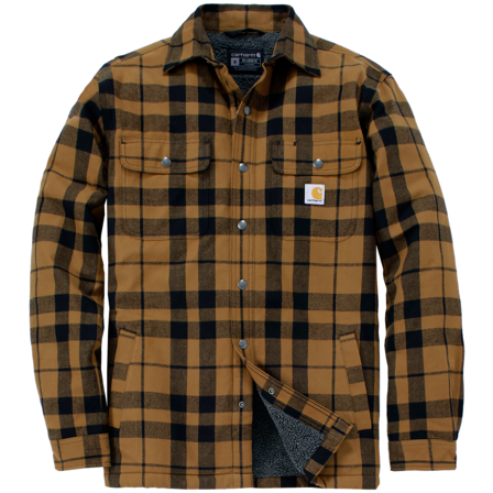 Carhartt Workwear Carhartt M's Flannel Sherpa-Lined Shirt Jacket Carhartt Brown