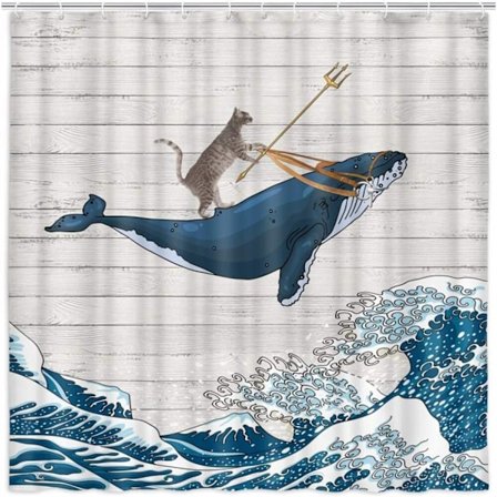 Duschdraperi i Polyester med Cartoon Djur 180x180cm