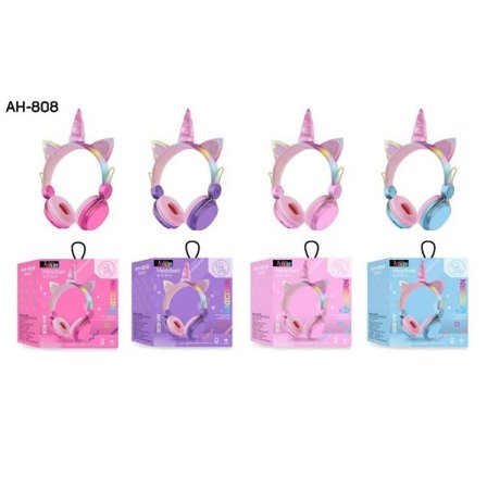 Børne Bluetooth Høretelefoner til Piger Teenagere LED Lys Trådløs/Ledningstilstand til Piger Indbygget Roserød