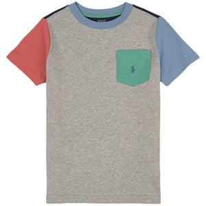 Kids - Ralph Lauren Andover Heather Multi Color-blocked Branded T-Shirt 5 Years - Tops - 5 years - Grey