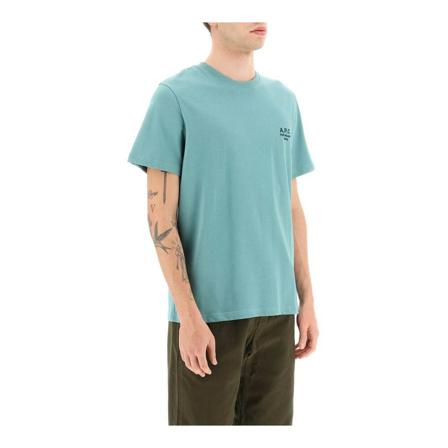 A.p.c., A.p.c. new raymond logo embroidered t-shirt Blauw, Heren, Maat:L