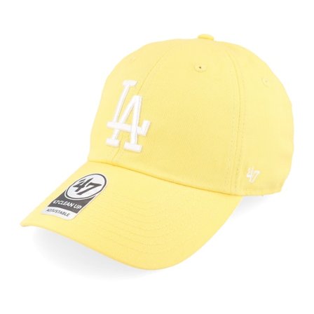 47 Brand - MLB Gul unconstructed Keps - Los Angeles Dodgers MLB Clean Up Maize Dad Cap @ Hatstore