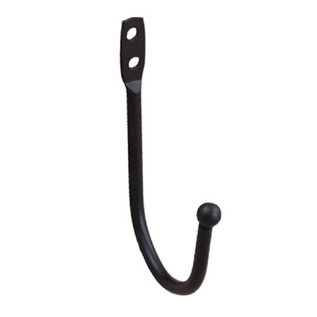 Krok for oppheng, 1 stk oppbevaringskrok, svart veggmontert J-brukskrok