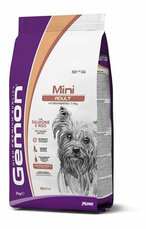 Gemon Mini Adult Salmone e Riso Cibo Secco Cani Adulti Taglia