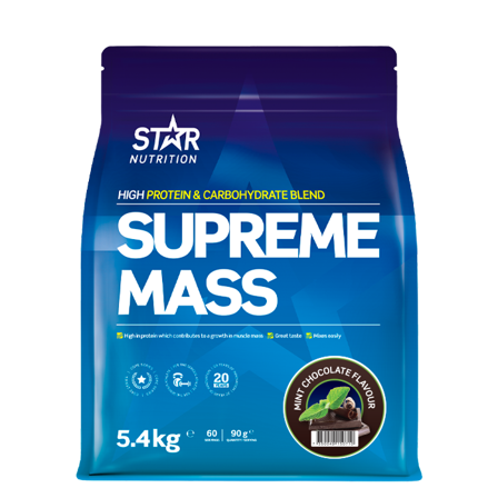 Weight gainer Star Nutrition Supreme Mass Gainer 5400 g, MintChokolade - Bodyman.dk