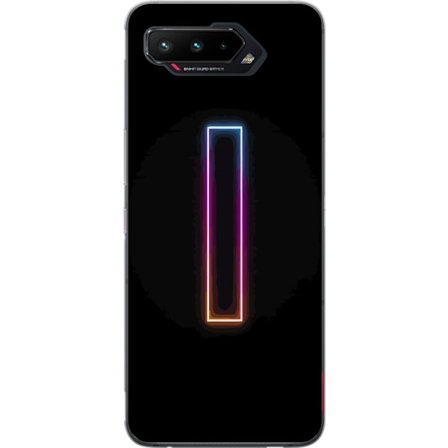 Yhteensopiva Puhelinkuori Asus Asus ROG Phone 5 Minimalistinen neonkirjain I sateenkaaren väreissä tummaa taustaa vasten