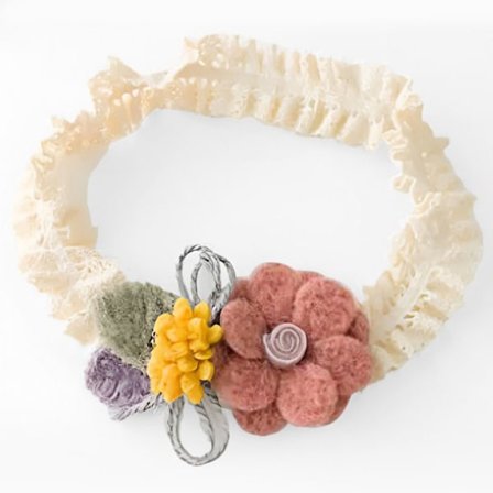 Huvband - AVIZAR - Prinsessor - Röd Spets - Tygblommor - Bekväm för Bebis