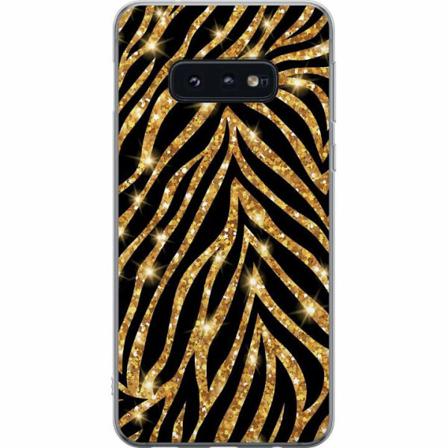 Samsung Galaxy S10e Genomskinligt Skal Gold & Glitter