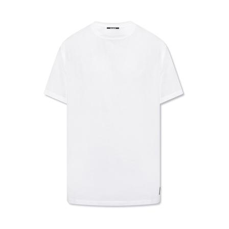 Balmain, T-shirt With Black Balmain Logo Print Wit, Heren, Maat:XL,Katoen
