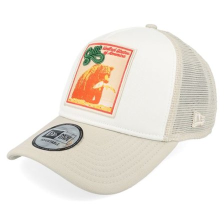New Era - Vit trucker Keps - California Patch White/Stone A-Frame Trucker @ Hatstore