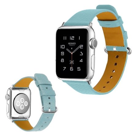 Apple Watch Series 3/2/1 42mm litchi texture watch band - Cyan