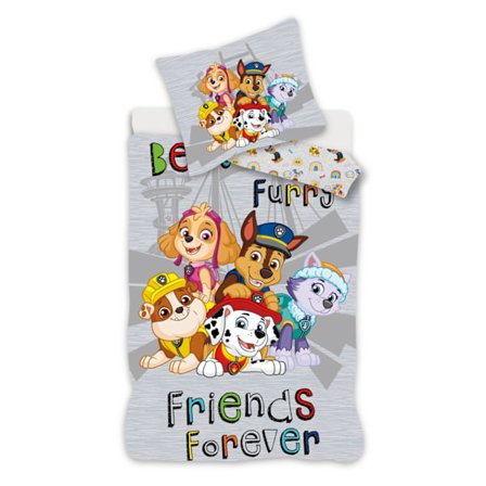Paw Patrol Grått sängset 140×200 cm, 70×90 cm mikrofiber