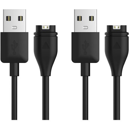 2 stk lader kompatibel med Garmin Fenix 5 5S 5X Plus 6 6S 6X Pro 7 7S 7X, Forerunner 45 45S 245 Music 935 945