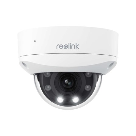 Reolink P437 - vandalsikkert 4K-kamera PoE overvåkningskamera med 5X optisk zoom, AI og spotlys - strøm og data via nettverkskabel