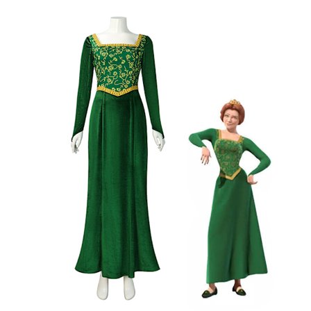 Shrek Fiona Prinsessekjole Kvinder Halloween Karneval Fest Cosplay Kostume Udklædning