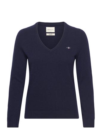 Extrafine Lambswool V-Neck Navy GANT
