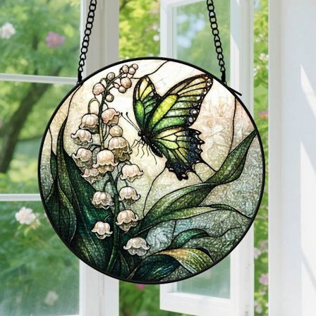 Liljekonval Vinduesfangere - Vindueshængende Solfanger Ornament til Kone, til Forlovelses- og Indflytningsgaver