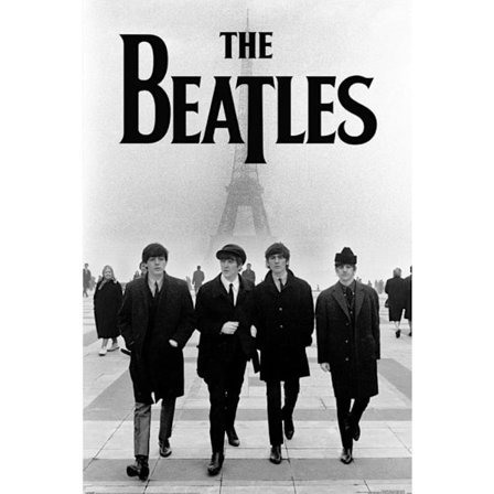 The Beatles Eiffel Tower Poster En Storlek Svart/Vit