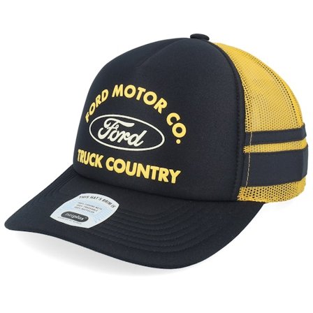 Brixton - Noir trucker Casquette - Ford Built Tough Mp Burnt Rubber/Yellow A-frame Trucker @ Hatstore