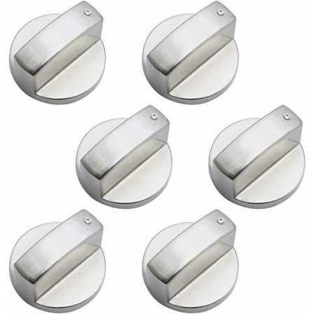 6 stk. Universal Metal Kontrolknapper Gaskomfur Knapper 6mm Universal Kontrolknapper Komfur Knapper til Gaskomfur Komfur Ovn Kogeplade
