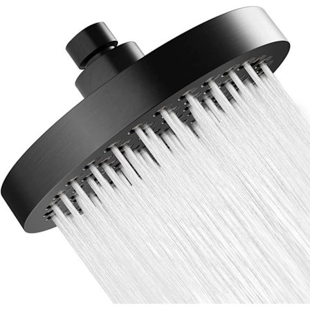 (Sort)Antikalk-brushoved, brusehoved med højt tryk, fast