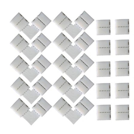 2 stk Splitterkabel 1 til 2 RGB LED-30cm, Hvit