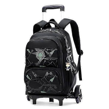 Vandtæt Rullende Skoletaske til Teenagere og Børn, Stor Kapacitet Rejse Trolley Taske med Aftagelige Hjul og Praktisk Design